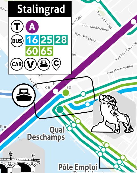 plan avec transport Bordeaux bastide